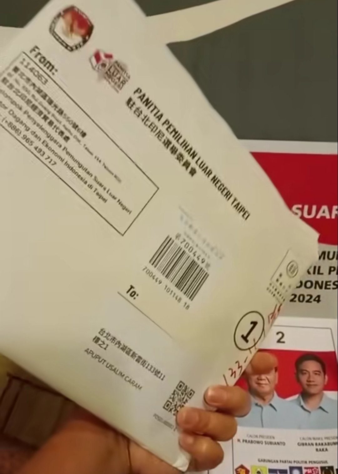 Viral Video WNI di Taipei Sudah Dapat Surat Suara Pilpres 2024 Dari PPLN Taipei